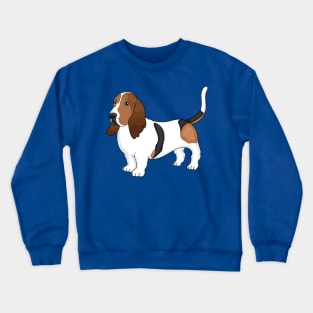 Basset hound dog cartoon illustration Crewneck Sweatshirt